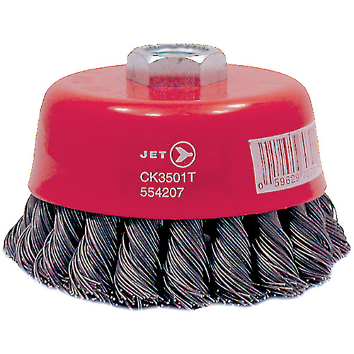 CK3501T High Performance Knot Twisted Cup Brush, 3-1/2" Dia., 0.02" Fill, 5/8"-11 Arbor, Steel PB Rental Co. Ltd.