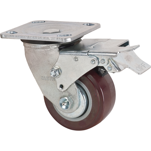Roulette, Pivotant avec frein, 4" (101,6 mm), Polyur&eacute;thane,  PB Rental Co. Ltd.