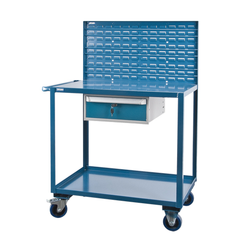 Chariots de service mobiles, 2 Tiers, 24" la x 57" h x 40" p, Capacit&eacute; 1200 lb PB Rental Co. Ltd.