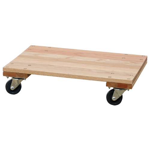 Solid Platform Wood Dolly, Rubber Wheels, 900 lbs. Capacity, 16" W x 24" D x 6" H PB Rental Co. Ltd.