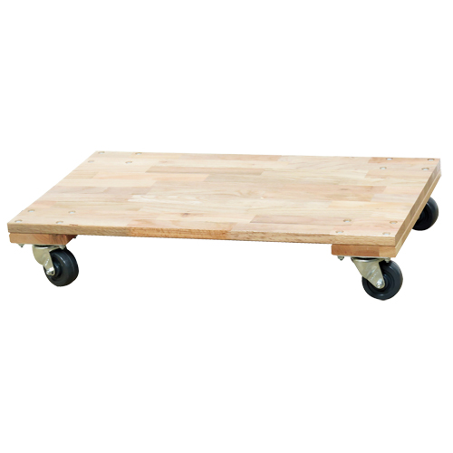 Solid Platform Wood Dolly, Rubber Wheels, 900 lbs. Capacity, 18" W x 30" D x 6" H PB Rental Co. Ltd.