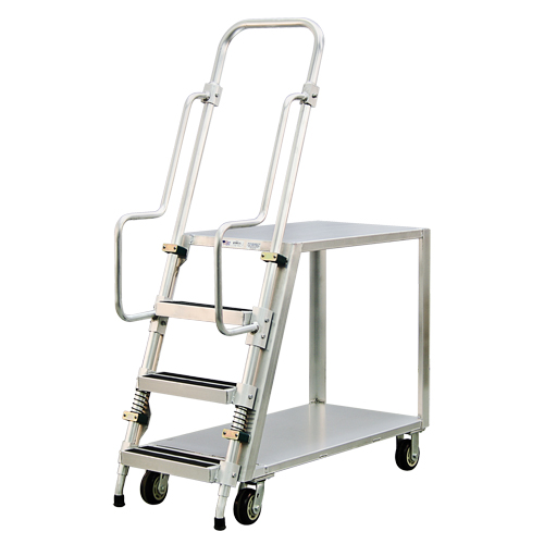Chariot de pr&eacute;paration en aluminium avec &eacute;chelle, Aluminium, 22" la x 51-1/2" p, 2 tablettes, Capacit&eacute; 800 lb PB Rental Co. Ltd.