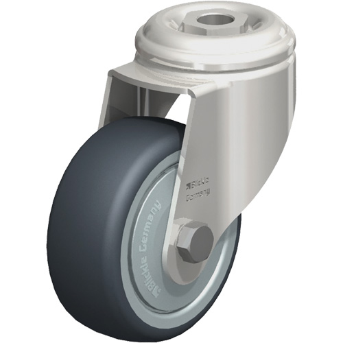 Roulette en &eacute;lastom&egrave;re thermoplastique acier inoxydable, Pivotant, Diam&egrave;tre 3-1/8" (79,5 mm), Capacit&eacute; 220 lb (100 kg) PB Rental Co. Ltd.