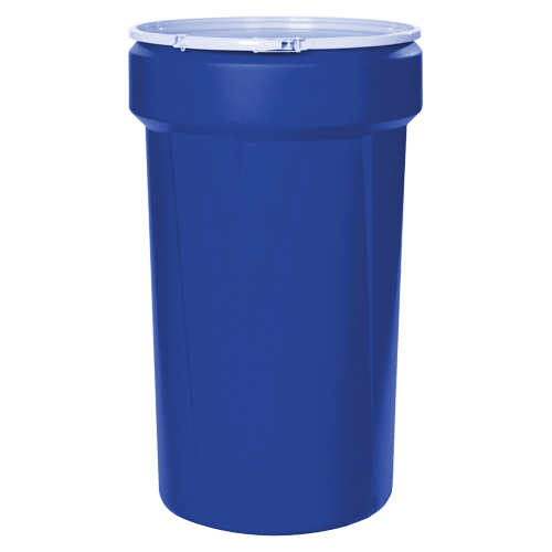 Nestable Polyethylene Drum, 55 US gal (45 imp. gal.), Open Top, Blue PB Rental Co. Ltd.