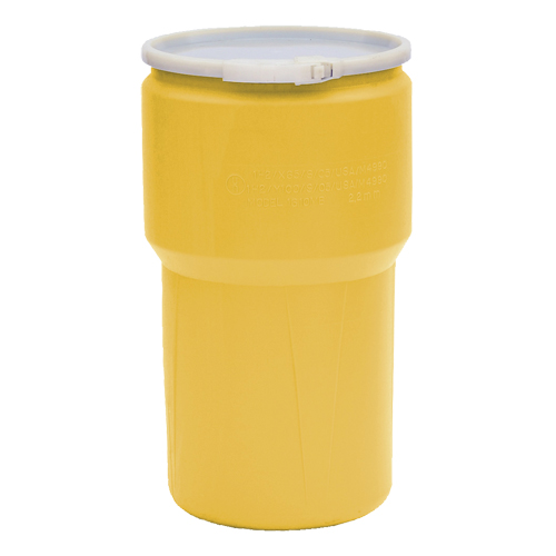 Nestable Polyethylene Drum, 14 US gal (11.7 imp. gal.), Open Top, Yellow PB Rental Co. Ltd.