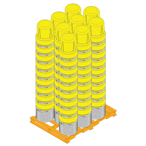 Baril emboîtable en poly&eacute;thyl&egrave;ne, 10 gal. US (8,33 gal. imp.), Dessus ouvert, Bleu PB Rental Co. Ltd.