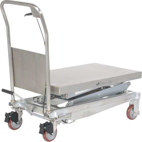 Manual Hydraulic Scissor Lift Table, 35-1/2" L x 20" W, Partial Stainless Steel, 800 lbs. Capacity PB Rental Co. Ltd.