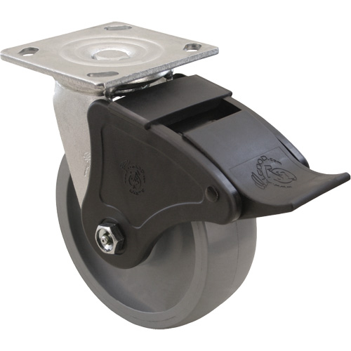Max9 Caster, Swivel, 6" (152.4 mm), Envirothane Grey-WOW, 1100 lbs. (498.95 kg.) PB Rental Co. Ltd.