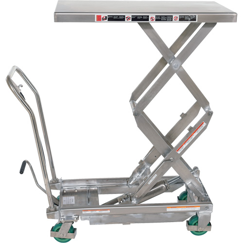 Manual Hydraulic Scissor Lift Table, 36-1/4" L x 19-3/8" W, Stainless Steel, 600 lbs. Capacity PB Rental Co. Ltd.