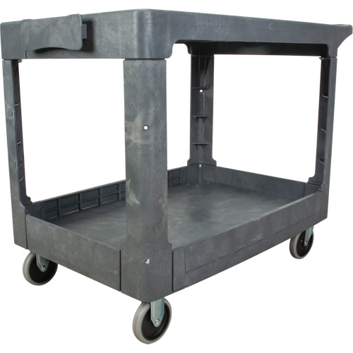 Flat-Shelf Utility Service Cart, 2 Tiers, 25-1/4" x 32-1/4" x 44", 550 lbs. Capacity PB Rental Co. Ltd.