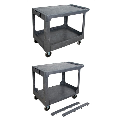 Flat-Shelf Utility Service Cart, 2 Tiers, 25-1/4" x 32-1/4" x 44", 550 lbs. Capacity PB Rental Co. Ltd.