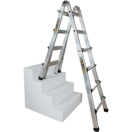 Telescoping Multi-Position Ladder, Aluminum, 300 lbs., CSA Grade 1A PB Rental Co. Ltd.