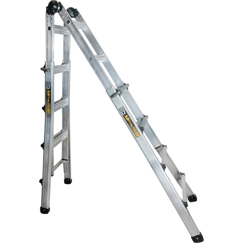 Telescoping Multi-Position Ladder, Aluminum, 300 lbs., CSA Grade 1A PB Rental Co. Ltd.