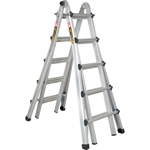 Telescoping Multi-Position Ladder, Aluminum, 300 lbs., CSA Grade 1A PB Rental Co. Ltd.
