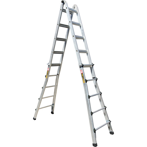 Telescoping Multi-Position Ladder, Aluminum, 300 lbs., CSA Grade 1A PB Rental Co. Ltd.