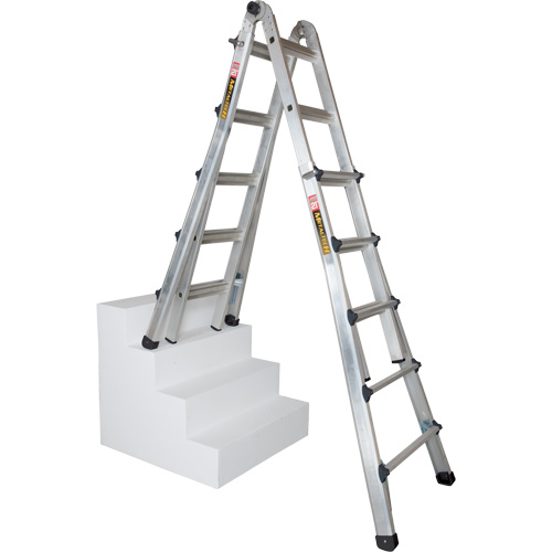 Telescoping Multi-Position Ladder, Aluminum, 300 lbs., CSA Grade 1A PB Rental Co. Ltd.