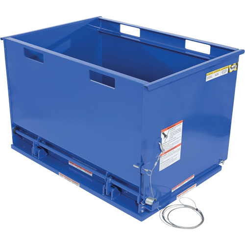 Contenant autobasculeur &agrave; fond ouvrant, Acier, 1 vg³, Bleu PB Rental Co. Ltd.