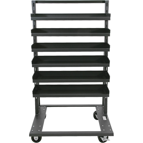 Chariot &agrave; cadre en A robuste &agrave; un c&ocirc;t&eacute; avec 6 plateaux &agrave; rebords, 38" x 25" x 63", Capacit&eacute; 2500 lb PB Rental Co. Ltd.
