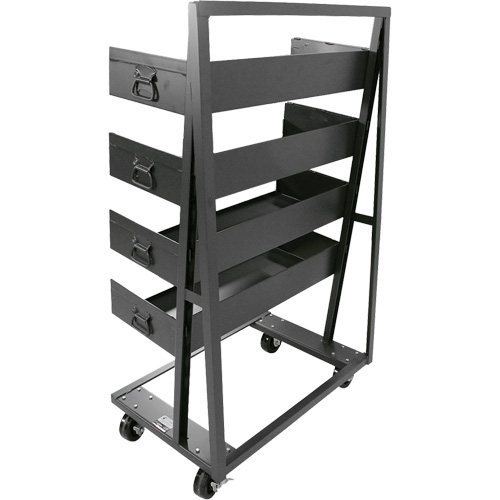 Chariot &agrave; cadre en A robuste &agrave; un c&ocirc;t&eacute; avec 4 grands plateaux, 38" x 25" x 63", Capacit&eacute; 2500 lb PB Rental Co. Ltd.
