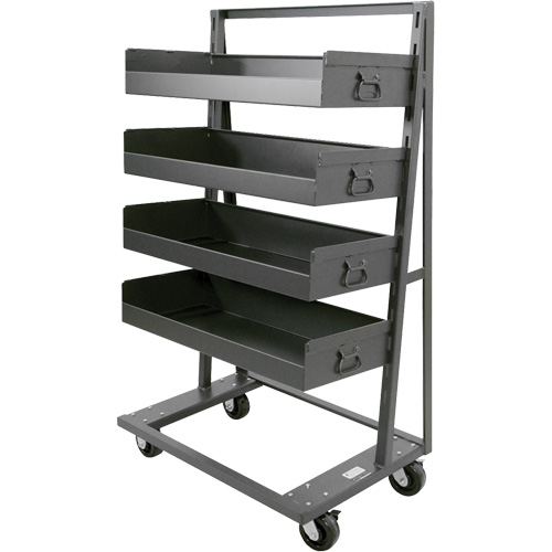 Single-Sided Heavy Duty A-Frame Cart with 4 Large Lipped Trays, 38" x 25" x 63", 2500 lbs. Capacity PB Rental Co. Ltd.