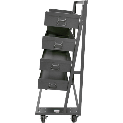 Single-Sided Heavy Duty A-Frame Cart with 4 Large Lipped Trays, 38" x 25" x 63", 2500 lbs. Capacity PB Rental Co. Ltd.