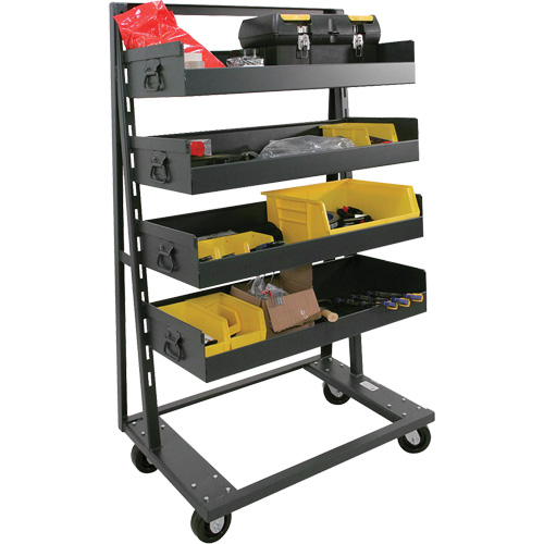 Single-Sided Heavy Duty A-Frame Cart with 4 Large Lipped Trays, 38" x 25" x 63", 2500 lbs. Capacity PB Rental Co. Ltd.