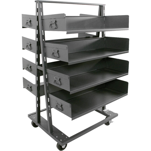 Double-Sided Heavy Duty A-Frame Cart with 8 Large Trays, 38" x 30" x 63", 2500 lbs. Capacity PB Rental Co. Ltd.