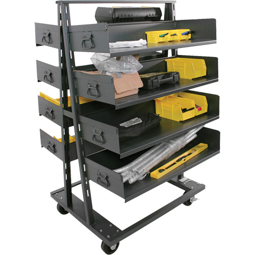 Double-Sided Heavy Duty A-Frame Cart with 8 Large Trays, 38" x 30" x 63", 2500 lbs. Capacity PB Rental Co. Ltd.