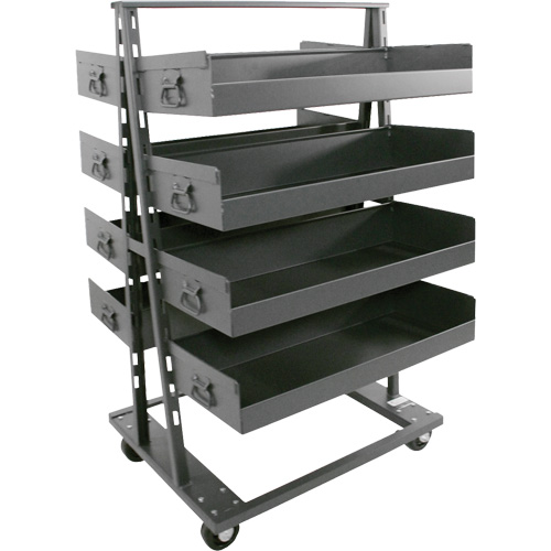 Double-Sided Heavy Duty A-Frame Cart with 8 Large Lipped Trays, 38" x 30" x 63", 2500 lbs. Capacity PB Rental Co. Ltd.