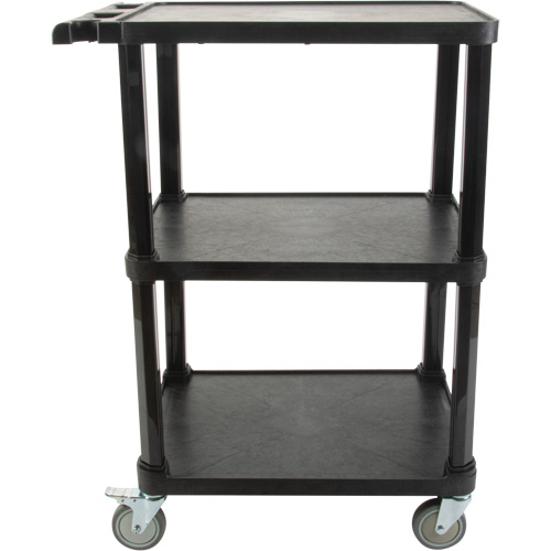 Utility Cart with Flat Shelf, 3 Tiers, 18-1/8" x 37-3/8" x 27-3/4", 330 lbs. Capacity PB Rental Co. Ltd.