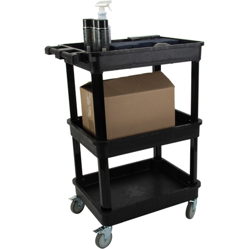 Utility Cart with Deep Lip Shelf, 3 Tiers, 19" x 39-1/2" x 28-1/4", 330 lbs. Capacity PB Rental Co. Ltd.