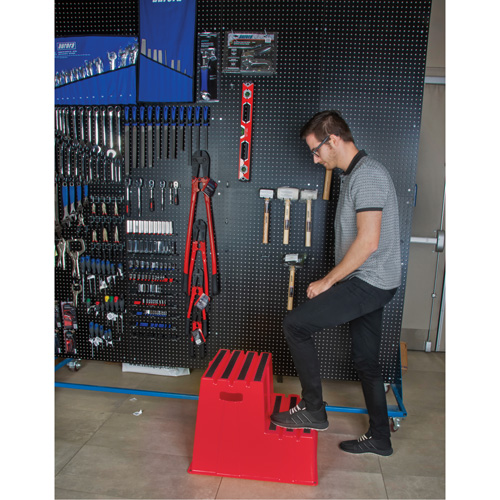 Escabeau industriel, 2 marches, 26" x 22-7/16" x Hauteur 19-11/16" PB Rental Co. Ltd.