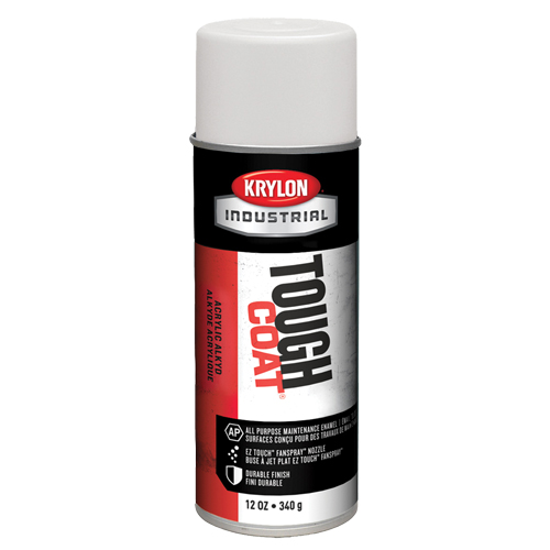 &eacute;mail acrylique &agrave; l'alkyde Tough Coat, Blanc mat, Tr&egrave;s mat, 12 oz, Canette a&eacute;rosol PB Rental Co. Ltd.