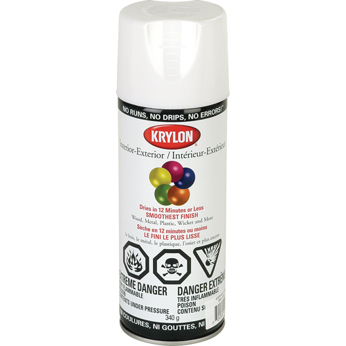 Laque industrielle Acryli-Quik, Blanc, Semi-brillant, 12 oz, Canette a&eacute;rosol PB Rental Co. Ltd.