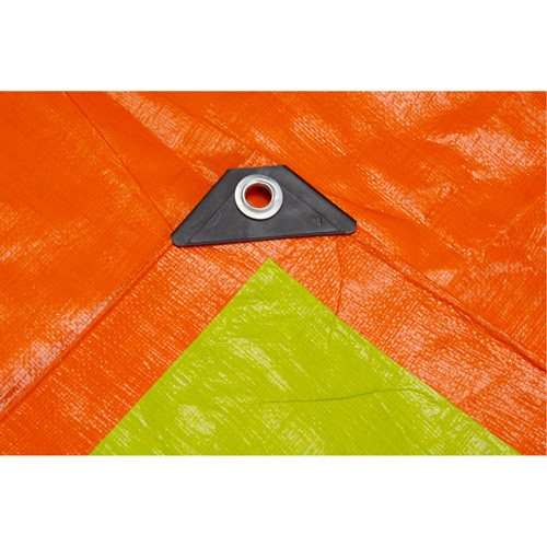 High-Visibility Heavy-Duty Woven Tarp, Polyethylene, Green/Orange, 16' x 20' x 12 mils PB Rental Co. Ltd.