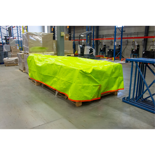 High-Visibility Heavy-Duty Woven Tarp, Polyethylene, Green/Orange, 16' x 20' x 12 mils PB Rental Co. Ltd.