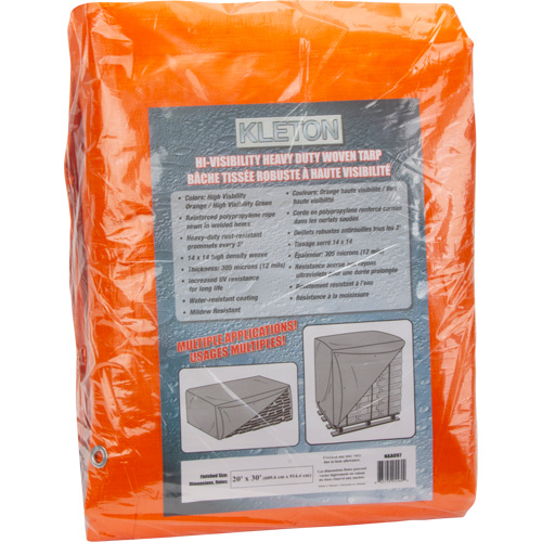 High-Visibility Heavy-Duty Woven Tarp, Polyethylene, Green/Orange, 20' x 30' x 12 mils PB Rental Co. Ltd.