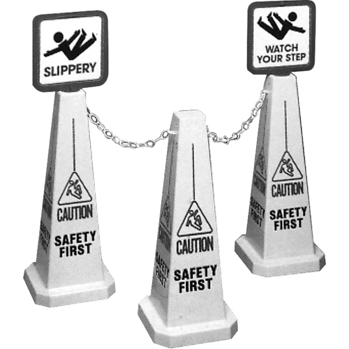 C&ocirc;nes de d&eacute;viation Lamba  Caution , Anglais avec pictogramme PB Rental Co. Ltd.