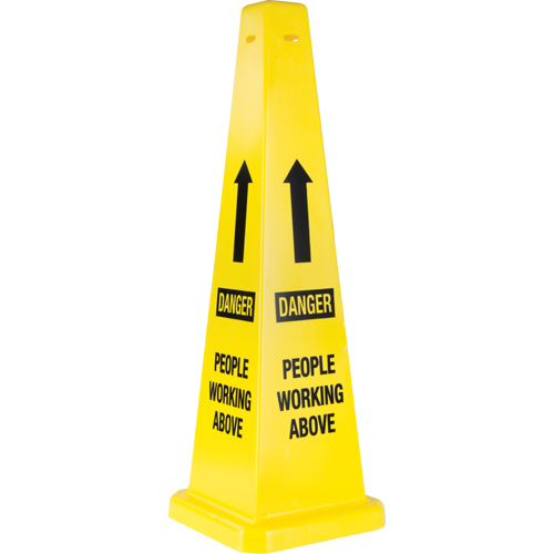 C&ocirc;nes de d&eacute;viation  People Working Above , Anglais avec pictogramme PB Rental Co. Ltd.