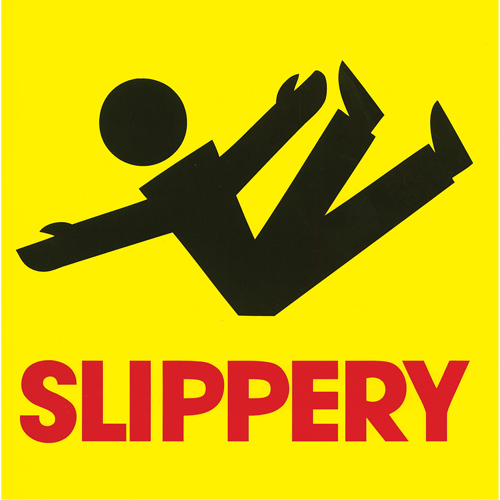 C&ocirc;nes de d&eacute;viation - &eacute;tiquettes de message  Slippery , Adh&eacute;sif, Anglais avec pictogramme PB Rental Co. Ltd.
