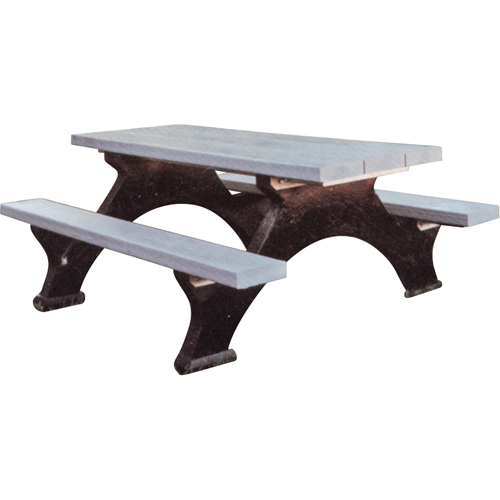 Tables de pique-nique en plastique recycl&eacute;, 6' lo x 62-1/4" la, Gris PB Rental Co. Ltd.