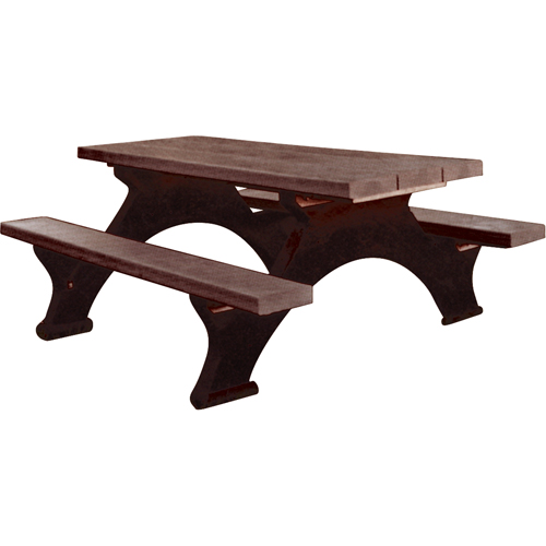 Recycled Plastic Picnic Tables, 8' L x 61-1/2" W, Brown PB Rental Co. Ltd.
