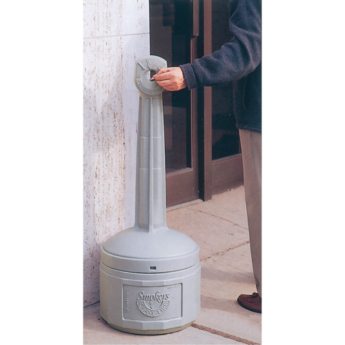 Smokers Cease-Fire&reg; Cigarette Butt Receptacle, Free-Standing, Plastic, 4 US gal. Capacity, 38-1/2" Height PB Rental Co. Ltd.