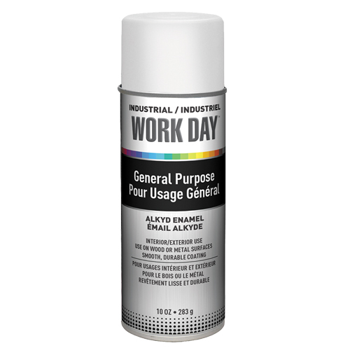 Peinture industrielle Work Day, Blanc, Brillant, 10 oz, Canette a&eacute;rosol PB Rental Co. Ltd.