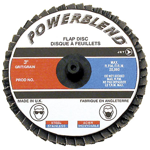 Disque &agrave; lamelles &agrave; rouler POWERBLEND, 2" x Type R, Grain Z120, Alumine de zirconium PB Rental Co. Ltd.