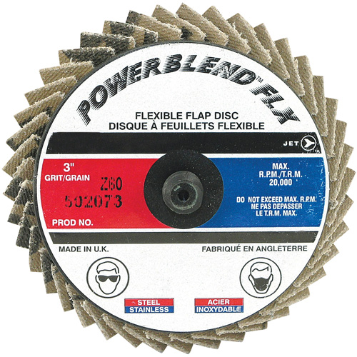 Disque &agrave; lamelles &agrave; rouler Powerblend FLX, 3" x Grain 60, Alumine de zirconium PB Rental Co. Ltd.