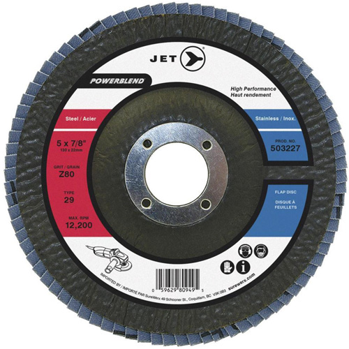 Disque &agrave; lamelles PowerBlend, 7" x 7/8", Type 29, Grain Z80, Alumine de zirconium PB Rental Co. Ltd.