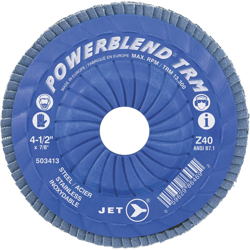 Disque &agrave; lamelles ajustables POWERBLEND TRM, 5" x 7/8", Type 29, Grain Z60, Alumine de zirconium PB Rental Co. Ltd.