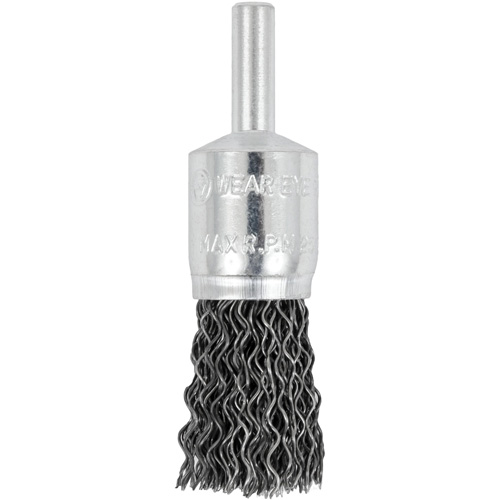 Brosse &agrave; fils cr&ecirc;p&eacute;s mont&eacute;e sur mandrin E050-20, 1/2", Fils 0,02", Tige 1/4" PB Rental Co. Ltd.