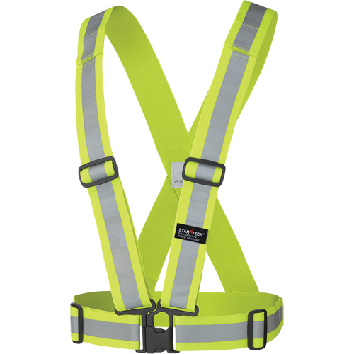 5592 Harnais de s&eacute;curit&eacute; &eacute;lastique, Jaune lime haute visibilit&eacute;, Couleur r&eacute;fl&eacute;chissante Argent, Taille unique PB Rental Co. Ltd.